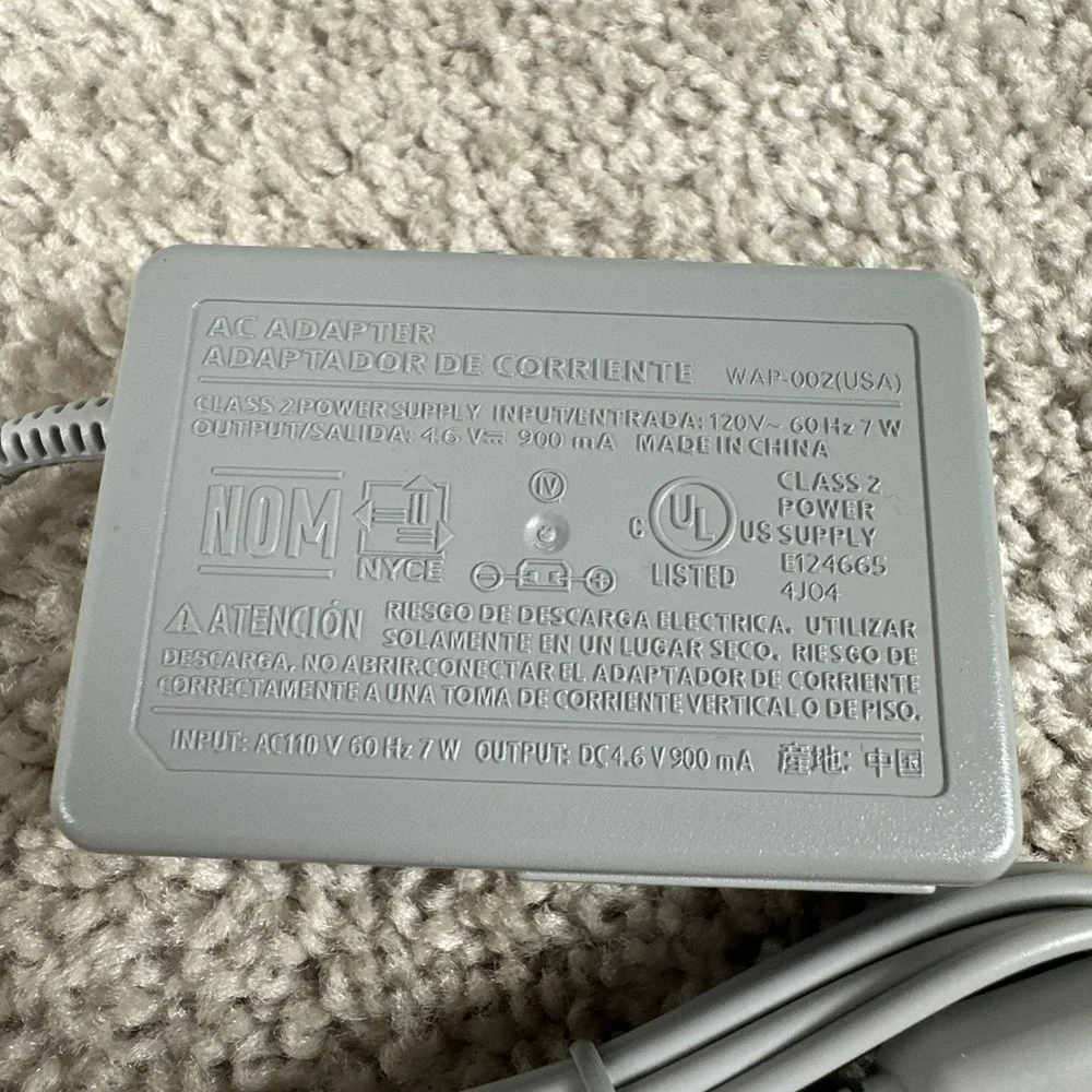 Official Nintendo AC Adapter WAP-002 OEM Charger 3DS XL 2DS DSi Power Supply